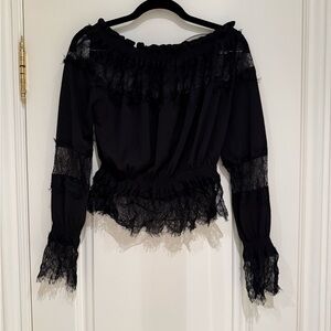 Moda International Black Lace Women's Blouse